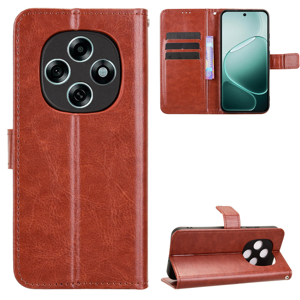 Oppo F31 Pro 5G PU-läderskal med rem Crazy Horse Texture Phone Cover