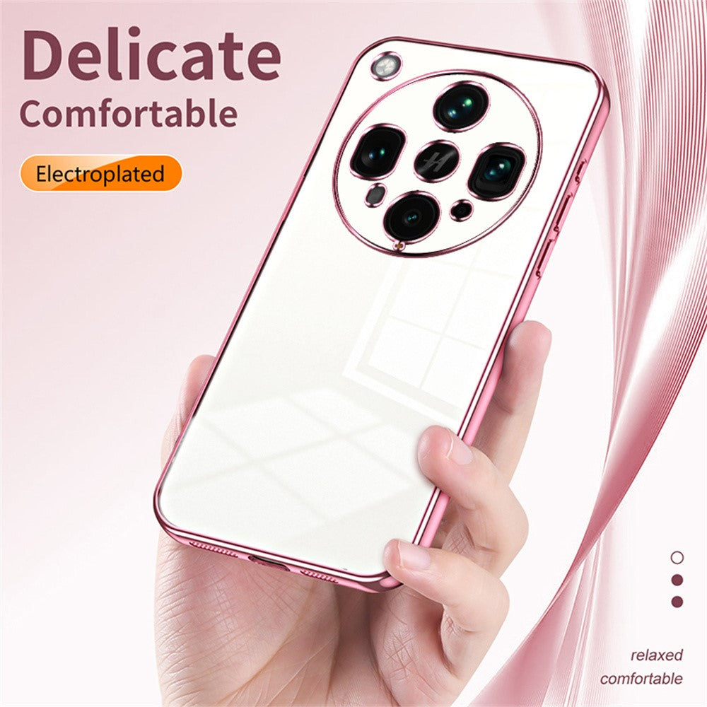 For Oppo Find X8 Ultra 5G Case Electroplating Frame Soft TPU Phone Cover
