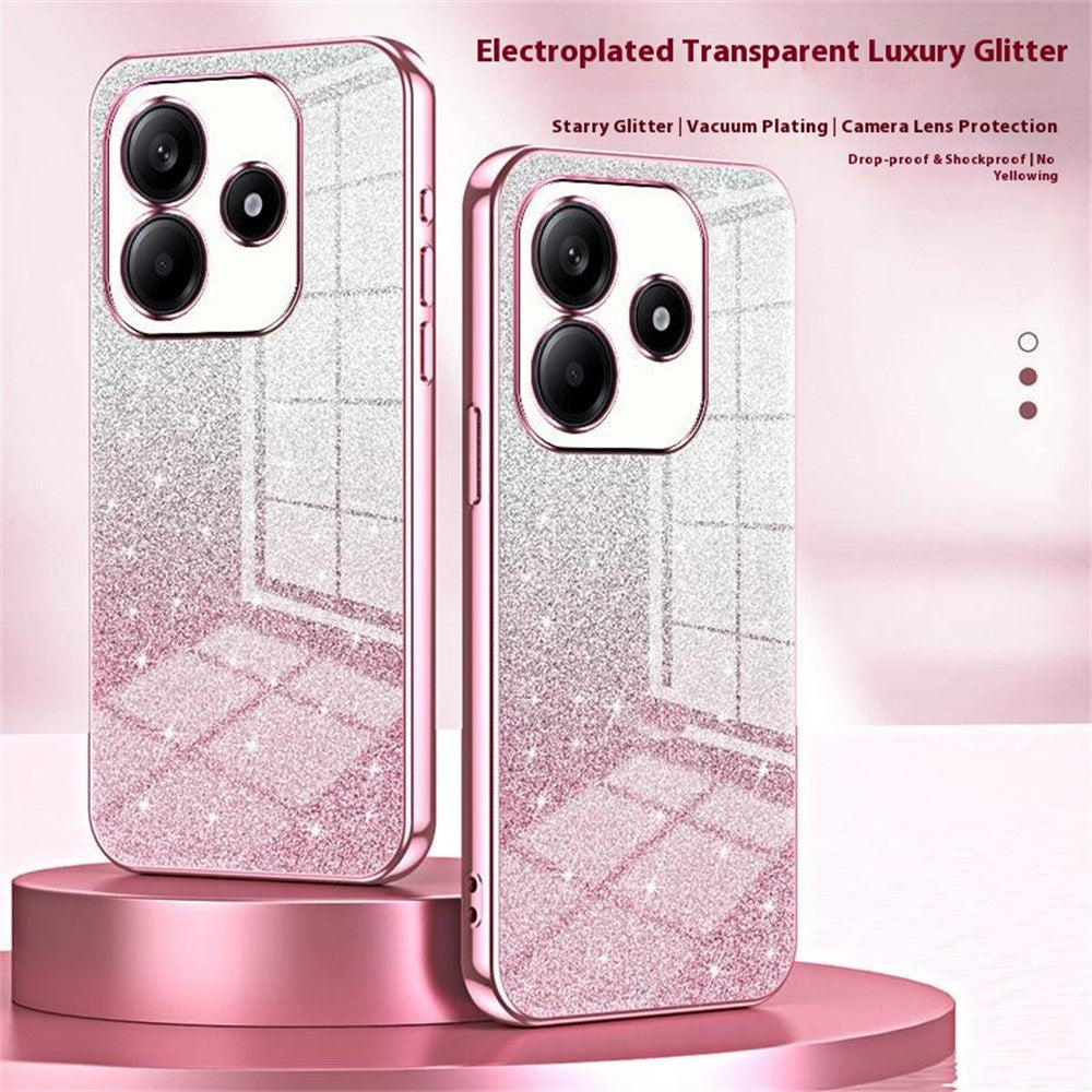 For Xiaomi Redmi Note 14 4G (163.25mm) Case Electroplating Gradient Glitter TPU Phone Cover