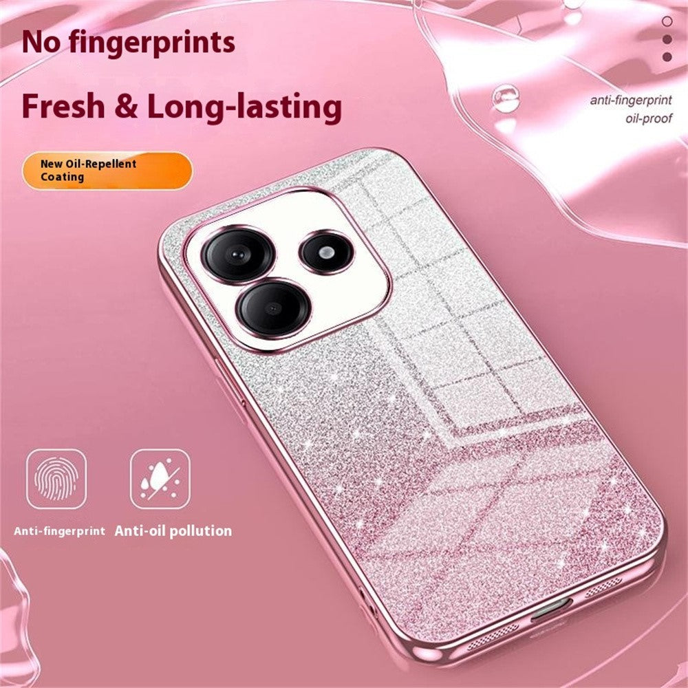 For Xiaomi Redmi Note 14 4G (163.25mm) Case Electroplating Gradient Glitter TPU Phone Cover