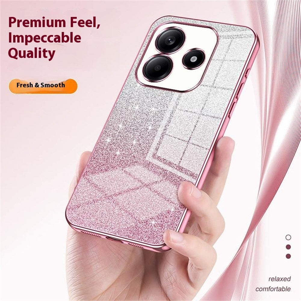 For Xiaomi Redmi Note 14 4G (163.25mm) Case Electroplating Gradient Glitter TPU Phone Cover