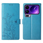 For Xiaomi 17 Pro Max Wallet Case Butterfly Floral Imprint PU Leather Phone Cover with Wrist Strap
