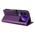 For Xiaomi 17 Pro Max Case Magnetic Snap Litchi Texture Leather Wallet Phone Cover with Wrist Strap