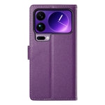 For Xiaomi 17 Pro Max Case Magnetic Snap Litchi Texture Leather Wallet Phone Cover with Wrist Strap