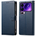 For Xiaomi 17 Pro Max Case Magnetic Snap Litchi Texture Leather Wallet Phone Cover with Wrist Strap