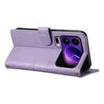 For Xiaomi 17 Pro Max Wallet Case Rhombus Stitching Stand Leather Phone Cover with Long  /  Short Strap