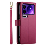 For Xiaomi 17 Pro Max Case Zipper Pocket Wallet Leather Phone Cover with Straps