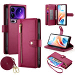 For Xiaomi 17 Pro Max Case Zipper Pocket Wallet Leather Phone Cover with Straps
