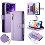 For Xiaomi 17 Pro Max Case Zipper Pocket Wallet Leather Phone Cover with Straps