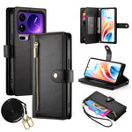 For Xiaomi 17 Pro Max Case Zipper Pocket Wallet Leather Phone Cover with Straps
