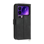 For Xiaomi 17 Pro Case Flower Pattern PU Leather Wallet Phone Cover with Strap