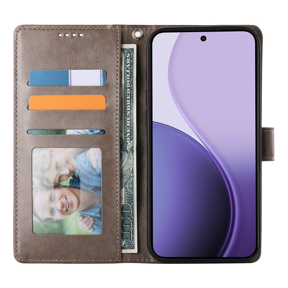 For Xiaomi 17 Pro Wallet Case Butterfly Floral Imprint PU Leather Phone Cover with Wrist Strap