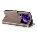 For Xiaomi 17 Pro Wallet Case Butterfly Floral Imprint PU Leather Phone Cover with Wrist Strap
