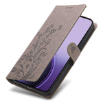 For Xiaomi 17 Pro Wallet Case Butterfly Floral Imprint PU Leather Phone Cover with Wrist Strap