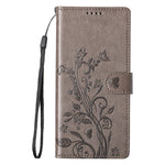 For Xiaomi 17 Pro Wallet Case Butterfly Floral Imprint PU Leather Phone Cover with Wrist Strap