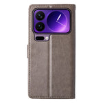 For Xiaomi 17 Pro Wallet Case Butterfly Floral Imprint PU Leather Phone Cover with Wrist Strap