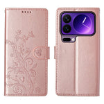 For Xiaomi 17 Pro Wallet Case Butterfly Floral Imprint PU Leather Phone Cover with Wrist Strap