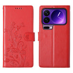 For Xiaomi 17 Pro Wallet Case Butterfly Floral Imprint PU Leather Phone Cover with Wrist Strap
