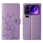 For Xiaomi 17 Pro Wallet Case Butterfly Floral Imprint PU Leather Phone Cover with Wrist Strap