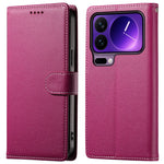For Xiaomi 17 Pro Case Magnetic Snap Litchi Texture Leather Wallet Phone Cover with Wrist Strap
