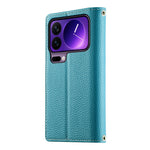 For Xiaomi 17 Pro Case Zipper Wallet Color Splicing Leather Flip Phone Cover with Straps