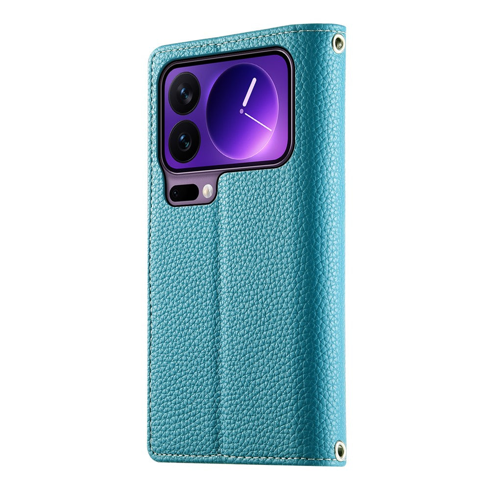 For Xiaomi 17 Pro Case Zipper Wallet Color Splicing Leather Flip Phone Cover with Straps