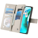 For Xiaomi 17 Pro Case Zipper Wallet Color Splicing Leather Flip Phone Cover with Straps