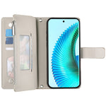 For Xiaomi 17 Pro Case Zipper Wallet Color Splicing Leather Flip Phone Cover with Straps