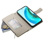 For Xiaomi 17 Pro Case Zipper Wallet Color Splicing Leather Flip Phone Cover with Straps