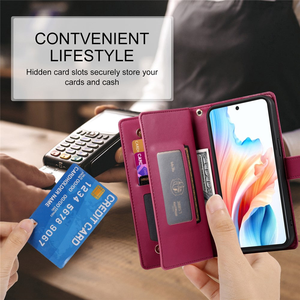 For Xiaomi 17 Pro Case Zipper Pocket Wallet Leather Phone Cover with Straps