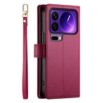 For Xiaomi 17 Pro Case Zipper Pocket Wallet Leather Phone Cover with Straps