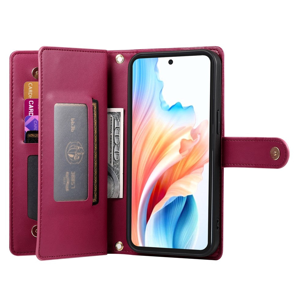 For Xiaomi 17 Pro Case Zipper Pocket Wallet Leather Phone Cover with Straps