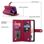 For Xiaomi 17 Pro Case Zipper Pocket Wallet Leather Phone Cover with Straps