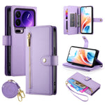 For Xiaomi 17 Pro Case Zipper Pocket Wallet Leather Phone Cover with Straps