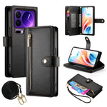 For Xiaomi 17 Pro Case Zipper Pocket Wallet Leather Phone Cover with Straps