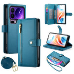 For Xiaomi 17 Pro Case Zipper Pocket Wallet Leather Phone Cover with Straps