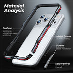 LUPHIE For iPhone 18 Pro Max / 17 Pro Max Case Metal Bumper Frame Shockproof Phone Cover