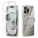ABEEL Q-LUCK For iPhone 15 Pro Max Magnetic Case Rotating Kickstand Shockproof TPU + PC Phone Back Cover