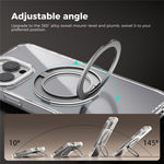 ABEEL Q-LUCK For iPhone 15 Pro Max Magnetic Case Rotating Kickstand Shockproof TPU + PC Phone Back Cover
