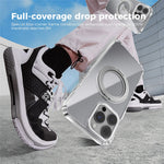 ABEEL Q-LUCK For iPhone 15 Pro Max Magnetic Case Rotating Kickstand Shockproof TPU + PC Phone Back Cover