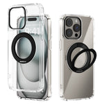 ABEEL Q-LUCK For iPhone 15 Pro Max Magnetic Case Rotating Kickstand Shockproof TPU + PC Phone Back Cover