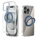 ABEEL Q-LUCK For iPhone 15 Pro Max Magnetic Case Rotating Kickstand Shockproof TPU + PC Phone Back Cover