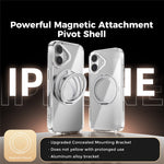 ABEEL Q-LUCK For iPhone 16 Magnetic Case Rotating Kickstand Shockproof TPU + PC Phone Back Cover