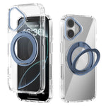 ABEEL Q-LUCK For iPhone 16 Magnetic Case Rotating Kickstand Shockproof TPU + PC Phone Back Cover