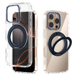 ABEEL Q-LUCK For iPhone 16 Pro Magnetic Case Rotating Kickstand Shockproof TPU + PC Phone Back Cover