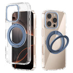ABEEL Q-LUCK For iPhone 16 Pro Magnetic Case Rotating Kickstand Shockproof TPU + PC Phone Back Cover