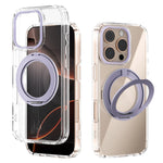 ABEEL Q-LUCK For iPhone 16 Pro Magnetic Case Rotating Kickstand Shockproof TPU + PC Phone Back Cover