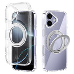 ABEEL Q-LUCK For iPhone 17 Magnetic Case Rotating Kickstand Shockproof TPU + PC Phone Back Cover