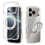 ABEEL Q-LUCK For iPhone 17 Pro Magnetic Case Rotating Kickstand Shockproof TPU + PC Phone Back Cover