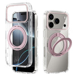 ABEEL Q-LUCK For iPhone 17 Pro Magnetic Case Rotating Kickstand Shockproof TPU + PC Phone Back Cover